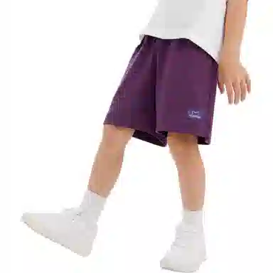 英氏 透气柔软纯色短裤 儿童款 茄子紫