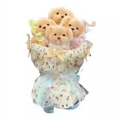 雄俊 超萌超可爱贵宾小狗花束 创意 玩偶周边