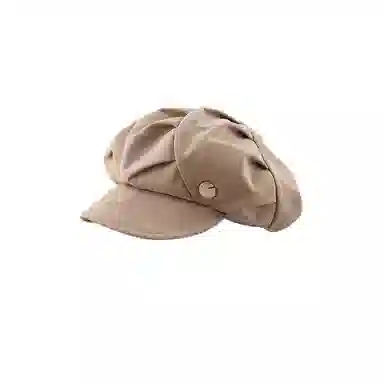 祎步康 云朵帽显脸小褶皱韩版小八角帽大头围 聚酯纤维 贝雷帽 女款