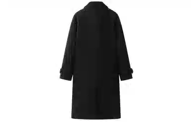 东鲸岁时记 毛呢学院风双排扣西装领长袖大衣 女款 黑色