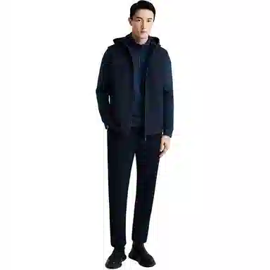 迪柯尼 简约连帽针织马甲 男款 深宝蓝