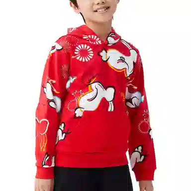 诺诗兰 套头连帽弹力保暖卫衣 青少年