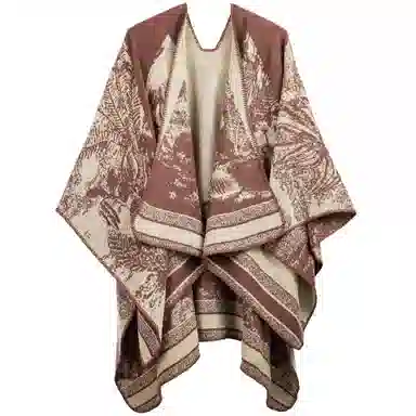 梦特娇 秋冬提花保暖防风拍照出片高级 披肩 女款