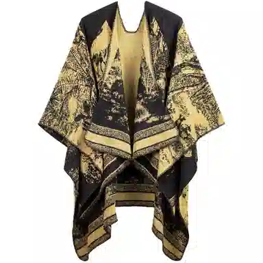 梦特娇 秋冬提花保暖防风拍照出片高级 披肩 女款