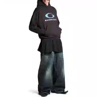 Balenciaga SS24 Logo Hoodie Black