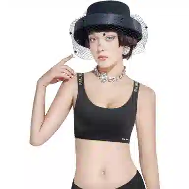 润微 字母肩带版兔耳朵内衣女大胸显小胸无痕薄款收副乳文胸