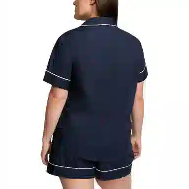 Victoria's Secret Solid color short sleeved shorts Navy Blue