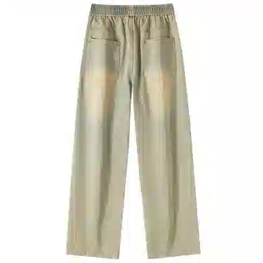 大卫贝肯 美式复古高街风字母水洗宽松中腰显高品牌系带阔腿牛仔裤 男女同款