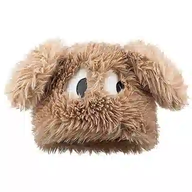 【入秋必备】 零界 可爱呆萌大眼狗超萌加厚毛绒针织帽 秋冬保暖护耳自拍道具大头围显脸小 聚酯纤维 绒线帽 男女同款情侣款