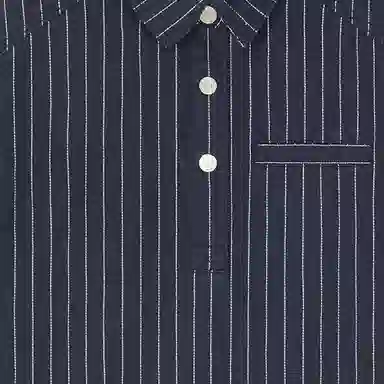 KENZO SS24 Logo Stripe Polo Dress Navy Kids