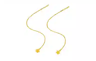 周六福 甜美气质花型 足金 按克计价 黄金耳线 女款