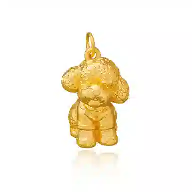 谧月珠宝 终生陪伴 新中式国潮轻奢精致艺术高级感 久不掉色可爱超萌宠物泰迪狗 合金 吊坠 男女同款情侣款