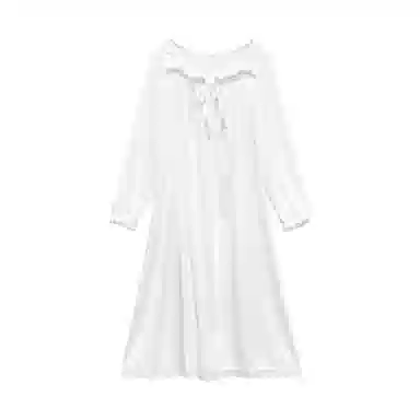 橡柠派 法式简约宫廷风蕾丝花边可爱韩版睡裙 女款 象牙白