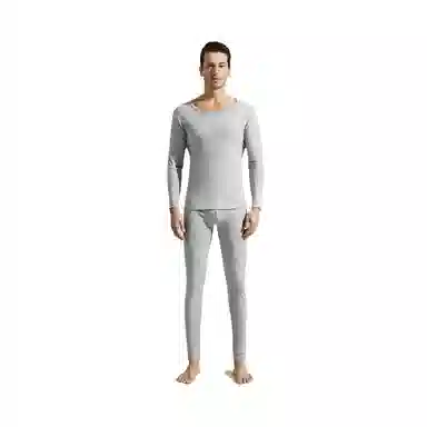 恒源祥 休闲抗菌薄款保暖套装 男款