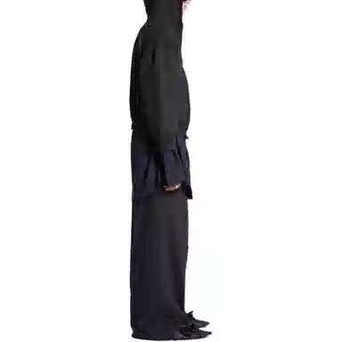 Balenciaga Embroidered Logo Hoodie Jacket Black