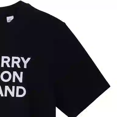 Burberry Logo Print Cotton T-Shirt Kids Black