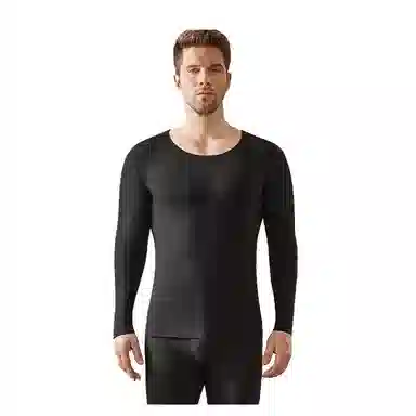 恒源祥 纯色圆领长袖纯色保暖套装 男款