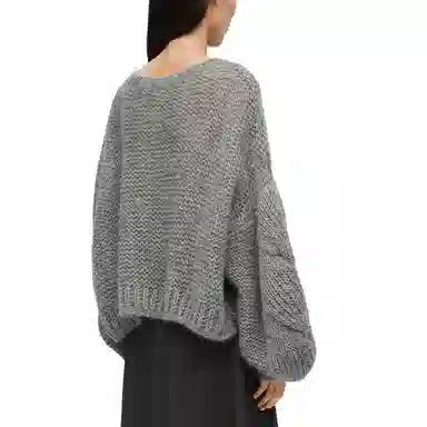 Loewe Hollow Knit Sweater Gray