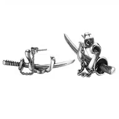 cooraree Punk Sword Pendant Hoop Earrings