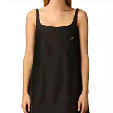 Prada FW22 Square Neck Dress Black