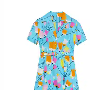 Gucci Tulip Print Dress Blue