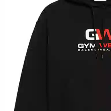 Balenciaga Letter Embroidered Hoodie Black