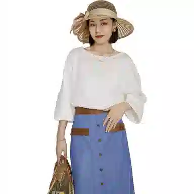 美洋 拉链开叉宽松圆领针织衫 女款