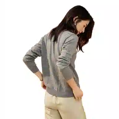 恒源祥 纯色休闲半高领针织套头毛衣 女款