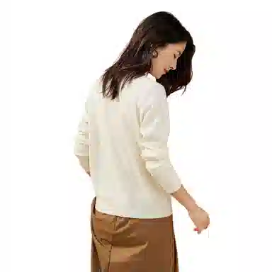 恒源祥 纯色休闲半高领针织套头毛衣 女款