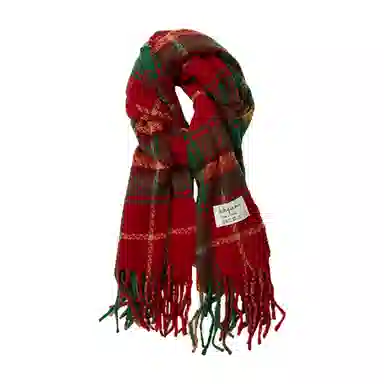 北极绒 韩系格子冬季加厚外搭保暖 绒线围巾 男女同款情侣款