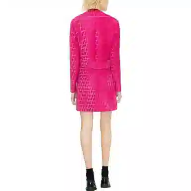 Valentino SS23 Logo Jacquard Double-Breasted Coat Pink