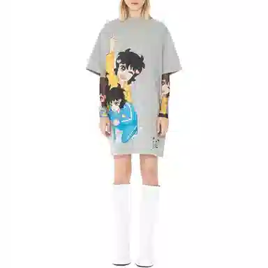 JW Anderson FW22 Pattern Print Dress Grey