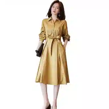 【dme】 纯色修身长袖连衣裙 女款