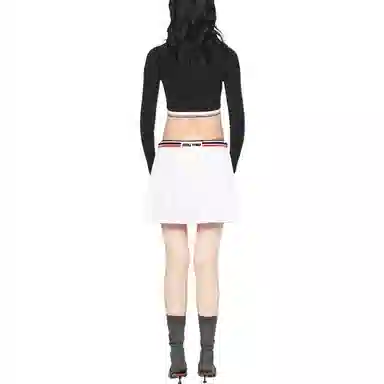 Miu Miu Pleated Skirt White