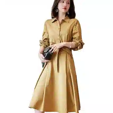 【dme】 纯色修身长袖连衣裙 女款