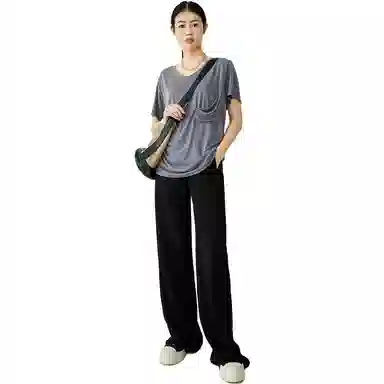 美洋 纯色高腰阔腿休闲裤 女款