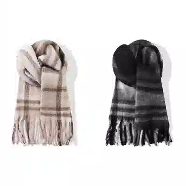 梦特娇 美拉德色系加厚长款保暖氛围感 绒线围巾 男款