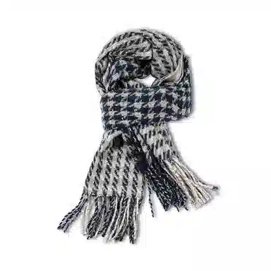 北极绒 韩版格子保暖千鸟格 绒线围巾 男女同款情侣款