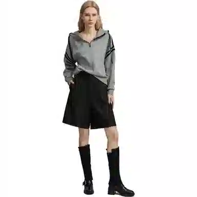 【dme】 休闲高腰直筒休闲短裤 女款 黑色