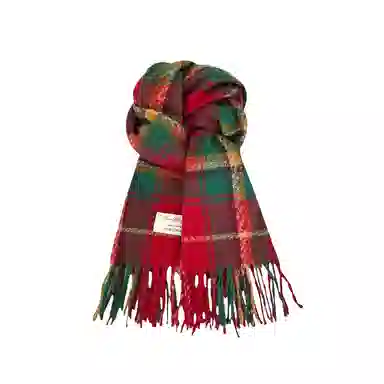 北极绒 韩系格子冬季加厚外搭保暖 绒线围巾 男女同款情侣款