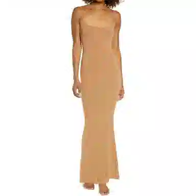 SKIMS Soft Lounge Long Slip Dress Camel