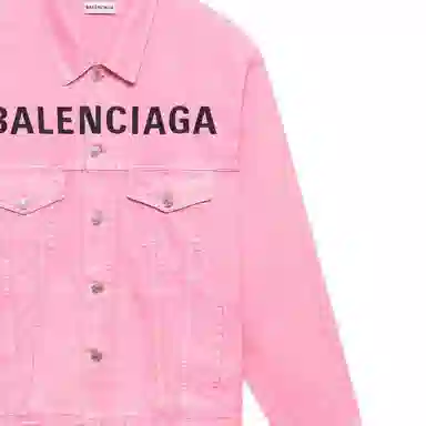 Balenciaga SS22 Valentine's Denim Jacket Pink