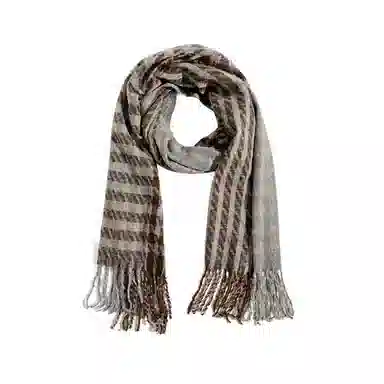 北极绒 韩版格子保暖千鸟格 绒线围巾 男女同款情侣款