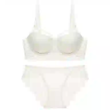 桔内 欧美性感蕾丝边上薄下厚聚拢调整型上托文胸三角内裤内衣裤套装 女款 礼盒装