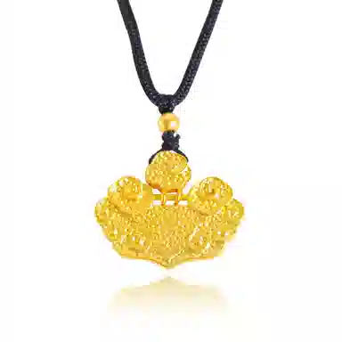 谧月珠宝 锤纹祥云 新中式国风轻奢精致小众创意设计高级感 带钻复古如意花锁日常汉服配饰 合金 吊坠 男女同款情侣款