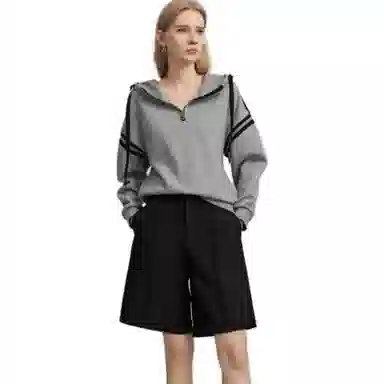 【dme】 休闲高腰直筒休闲短裤 女款 黑色