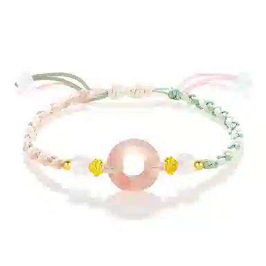 零界 如意平安五彩绳 岁岁平安扣新中式转运珠 国风小众拼接两色设计感手工编绳 琉璃 玉石手链 男女同款情侣款