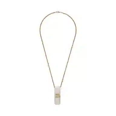 Gucci Enamel Double G Lipstick Bag White