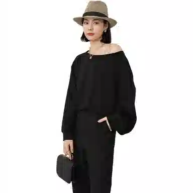 美洋 拉链开叉宽松圆领针织衫 女款