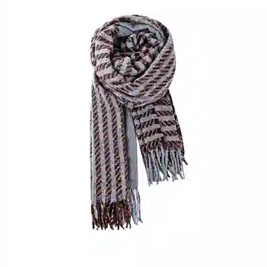 北极绒 韩版格子保暖千鸟格 绒线围巾 男女同款情侣款